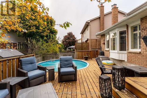 8 Karsh Crescent, Hamilton, ON - Outdoor With Above Ground Pool With Deck Patio Veranda With Exterior