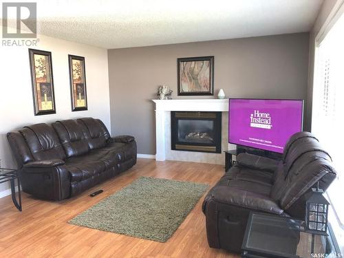 6 Echo Drive, Fort Qu'Appelle, SK - Indoor Photo Showing Living Room With Fireplace