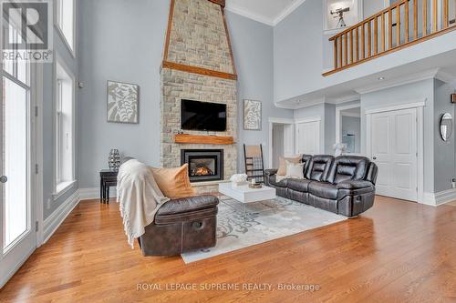 436 8Th Concession Road E, Hamilton, ON - Indoor Photo Showing Living Room With Fireplace