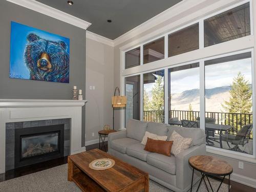 3096 Kicking Horse Drive, Kamloops, BC - Indoor Photo Showing Living Room With Fireplace