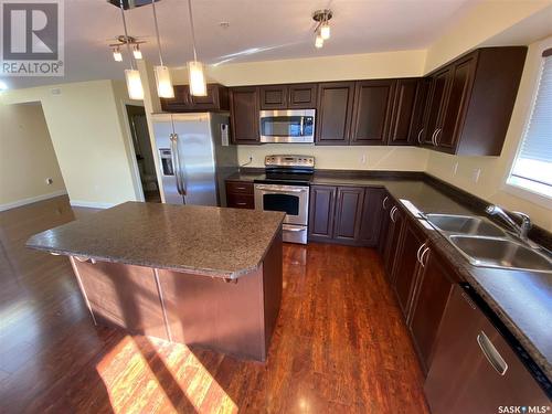 205 333 Morrison Drive, Yorkton, SK - Indoor Photo Showing Kitchen With Double Sink