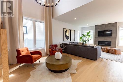 25 Angel Heights, Ottawa, ON - Indoor Photo Showing Living Room With Fireplace