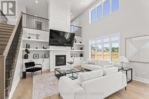 46 Charles Tilley Crescent, Clarington, ON - Indoor Photo Showing Living Room With Fireplace