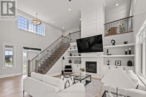 46 Charles Tilley Crescent, Clarington, ON - Indoor Photo Showing Living Room With Fireplace