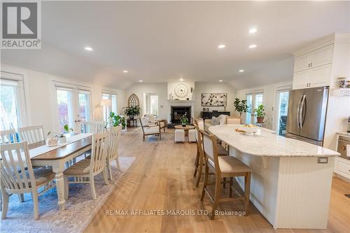 18537 Stonehouse Point Road, South Glengarry, ON - Indoor Photo Showing Dining Room With Fireplace