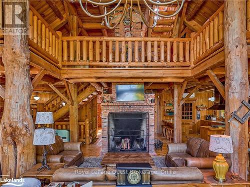 1400 Chemin Du Loup Road, Tiny, ON - Indoor Photo Showing Living Room With Fireplace