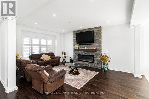 4 Dolomiti Court, Hamilton, ON - Indoor Photo Showing Living Room With Fireplace