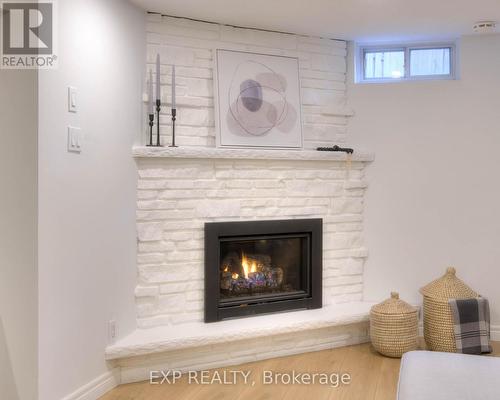 119 Charlotte Place, Kitchener, ON - Indoor Photo Showing Living Room With Fireplace