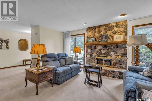 309 Strange Street, Cut Knife, SK - Indoor Photo Showing Living Room With Fireplace