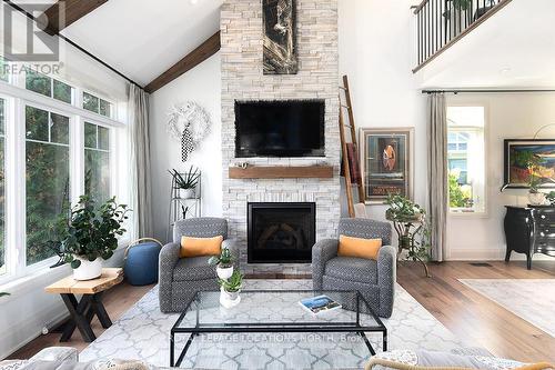 110 Landry Lane, Blue Mountains, ON - Indoor Photo Showing Living Room With Fireplace