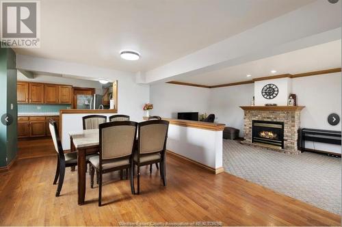 3620 Dandurand, Windsor, ON - Indoor Photo Showing Dining Room With Fireplace