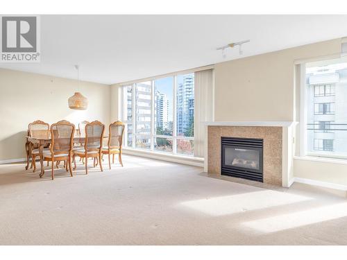 1101 720 Hamilton Street, New Westminster, BC - Indoor Photo Showing Living Room With Fireplace