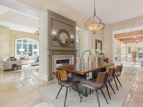 55 Greenvalley Circ, Whitchurch-Stouffville, ON - Indoor Photo Showing Dining Room With Fireplace