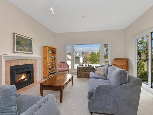 302-3969 Shelbourne St, Saanich, BC - Indoor Photo Showing Living Room With Fireplace