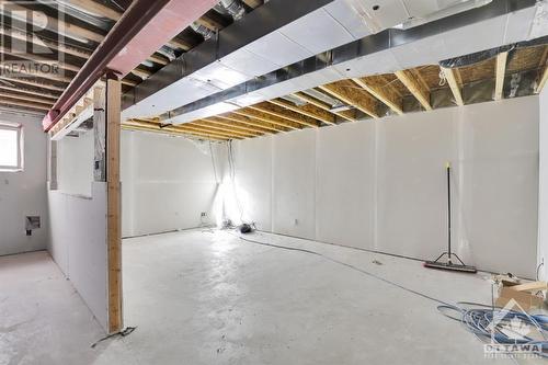 The basement is dry-walled, with bathroom rough-in and is ready for your finishing touches. - 4527 Kelly Farm Drive, Ottawa, ON - Indoor Photo Showing Basement