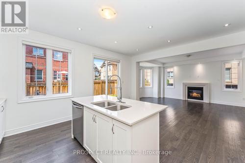 15 Lyle Way, Brampton, ON - Indoor Photo Showing Kitchen With Fireplace With Double Sink