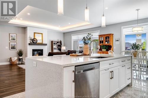 21354 Klondyke Road, Wheatley, ON - Indoor Photo Showing Kitchen With Fireplace With Upgraded Kitchen