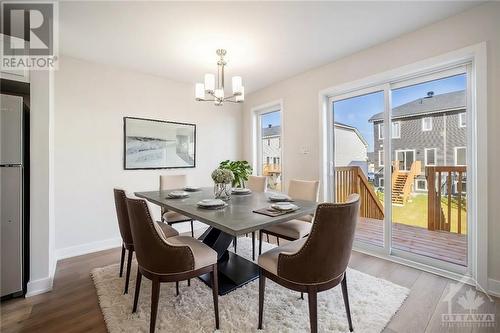 This photo has been virtually staged. - 24 Margaret Graham Terrace, Smiths Falls, ON - Indoor Photo Showing Dining Room