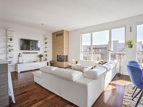 Salon - 404-750 32E Avenue, Montréal (Lachine), QC - Indoor Photo Showing Living Room With Fireplace