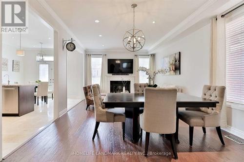 5164 Rayana Ridge, Mississauga, ON - Indoor Photo Showing Dining Room With Fireplace