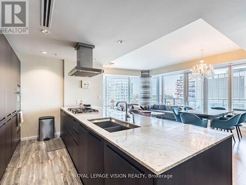 2105 - 180 University Avenue, Toronto, ON - Indoor Photo Showing Kitchen With Double Sink