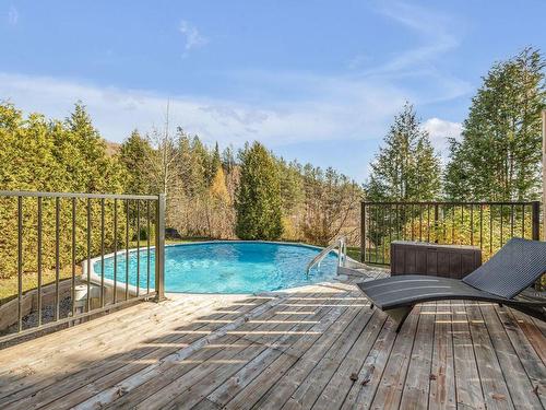 Terrasse - 207 Ch. Du Lac N., Stoneham-Et-Tewkesbury, QC - Outdoor With Above Ground Pool With Deck Patio Veranda