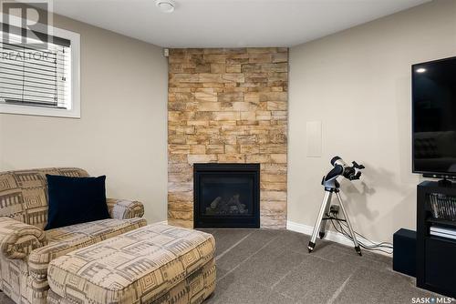 101 Motherwell Drive, White City, SK - Indoor With Fireplace