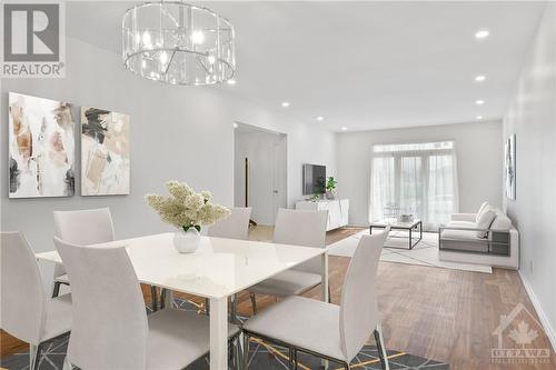 Living/Dining Room Virtually Staged - 70 Nestow Drive, Ottawa, ON - Indoor Photo Showing Dining Room