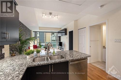 309 - 134 York Street, Ottawa, ON - Indoor Photo Showing Kitchen With Double Sink