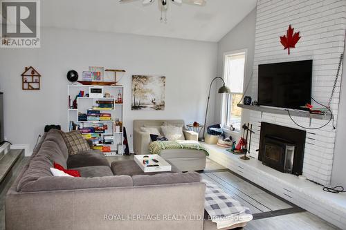 2331 Lakeside Road, Douro-Dummer, ON - Indoor Photo Showing Living Room With Fireplace