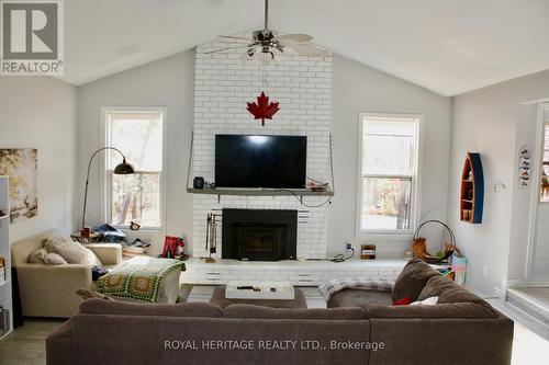 2331 Lakeside Road, Douro-Dummer, ON - Indoor Photo Showing Living Room With Fireplace