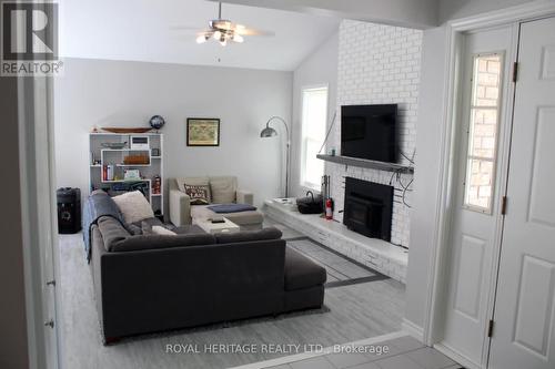 2331 Lakeside Road, Douro-Dummer, ON - Indoor Photo Showing Living Room With Fireplace