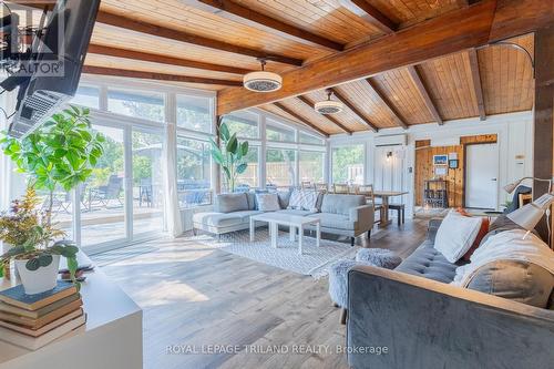 This awesome space walks out to a large sun deck - 85417A Mcdonald Lane, Ashfield-Colborne-Wawanosh (Ashfield Twp), ON - Indoor Photo Showing Living Room