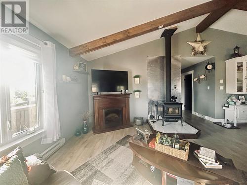 6 Juniper  - Hydro Station Road, Springdale, NL - Indoor Photo Showing Living Room With Fireplace