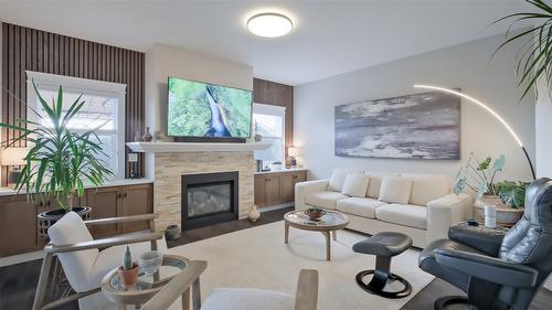 2084 Clover Drive, West Kelowna, BC - Indoor Photo Showing Living Room With Fireplace