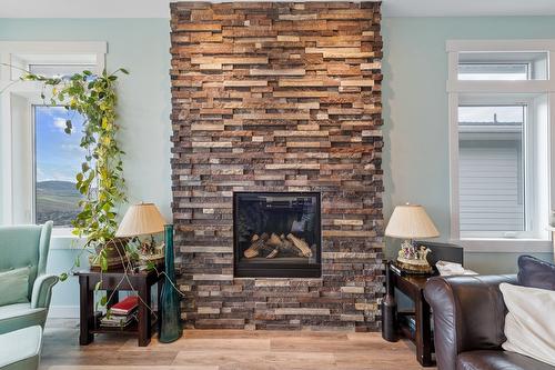 5048 Turtle Pond Place, Vernon, BC - Indoor Photo Showing Living Room With Fireplace