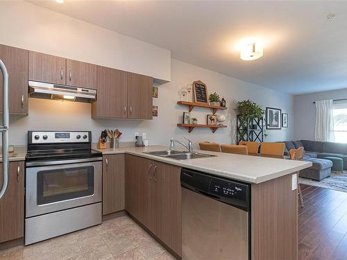 202-703 Massie Dr, Langford, BC - Indoor Photo Showing Kitchen With Double Sink