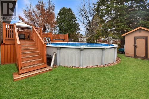 3204 Leduc Ave, Val Caron, ON - Outdoor With Above Ground Pool With Backyard