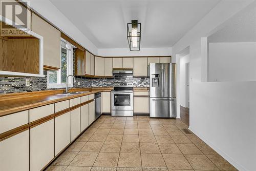 1605 Southdale, Windsor, ON - Indoor Photo Showing Kitchen With Double Sink