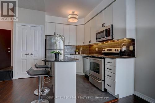 1908 - 225 Webb Drive, Mississauga, ON - Indoor Photo Showing Kitchen With Stainless Steel Kitchen With Upgraded Kitchen