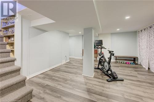 Basement recreation room used as workout space - 53 Hett Avenue, Kitchener, ON - Indoor Photo Showing Gym Room