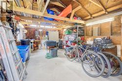 Garage has room for hobbies and would fit a car - 