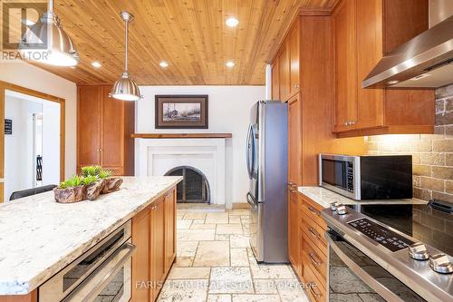 1358 Concession Road 4, Adjala-Tosorontio, ON - Indoor Photo Showing Kitchen With Fireplace