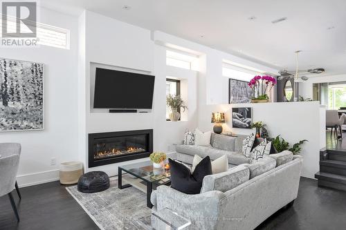 80 Mathersfield Drive, Toronto, ON - Indoor Photo Showing Living Room With Fireplace