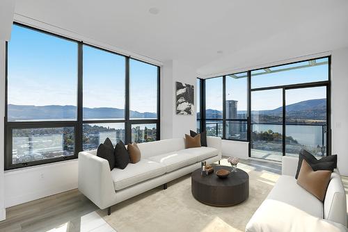 3002-1488 Bertram Street, Kelowna, BC - Indoor Photo Showing Living Room