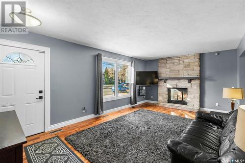 3723 Taylor Street E, Saskatoon, SK - Indoor Photo Showing Living Room With Fireplace