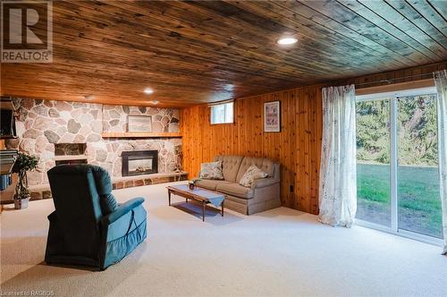 7199 Highway 21, South Bruce Peninsula, ON - Indoor Photo Showing Living Room With Fireplace