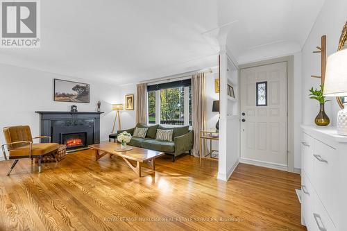 8 Desjardins Avenue, Hamilton, ON - Indoor Photo Showing Living Room With Fireplace