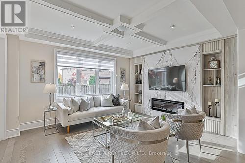 75 Jinnah Avenue, Markham, ON - Indoor Photo Showing Living Room With Fireplace