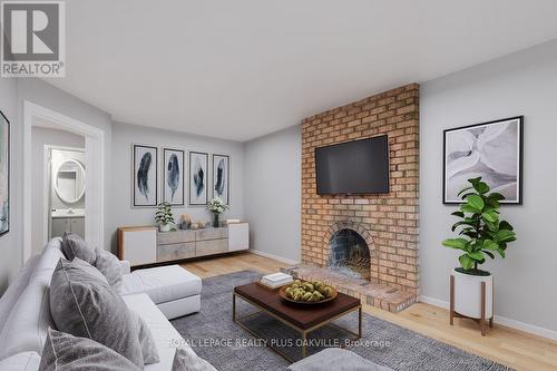 3465 Wilmot Crescent, Oakville, ON - Indoor Photo Showing Living Room With Fireplace